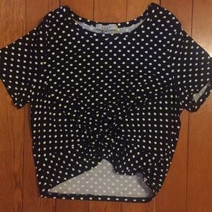 Front Knotted Polka Dot Crop Too